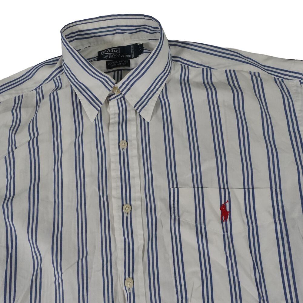 Ralph Lauren Lowell Sport Vintage Y2K Striped Button Up Shirt Men's Large